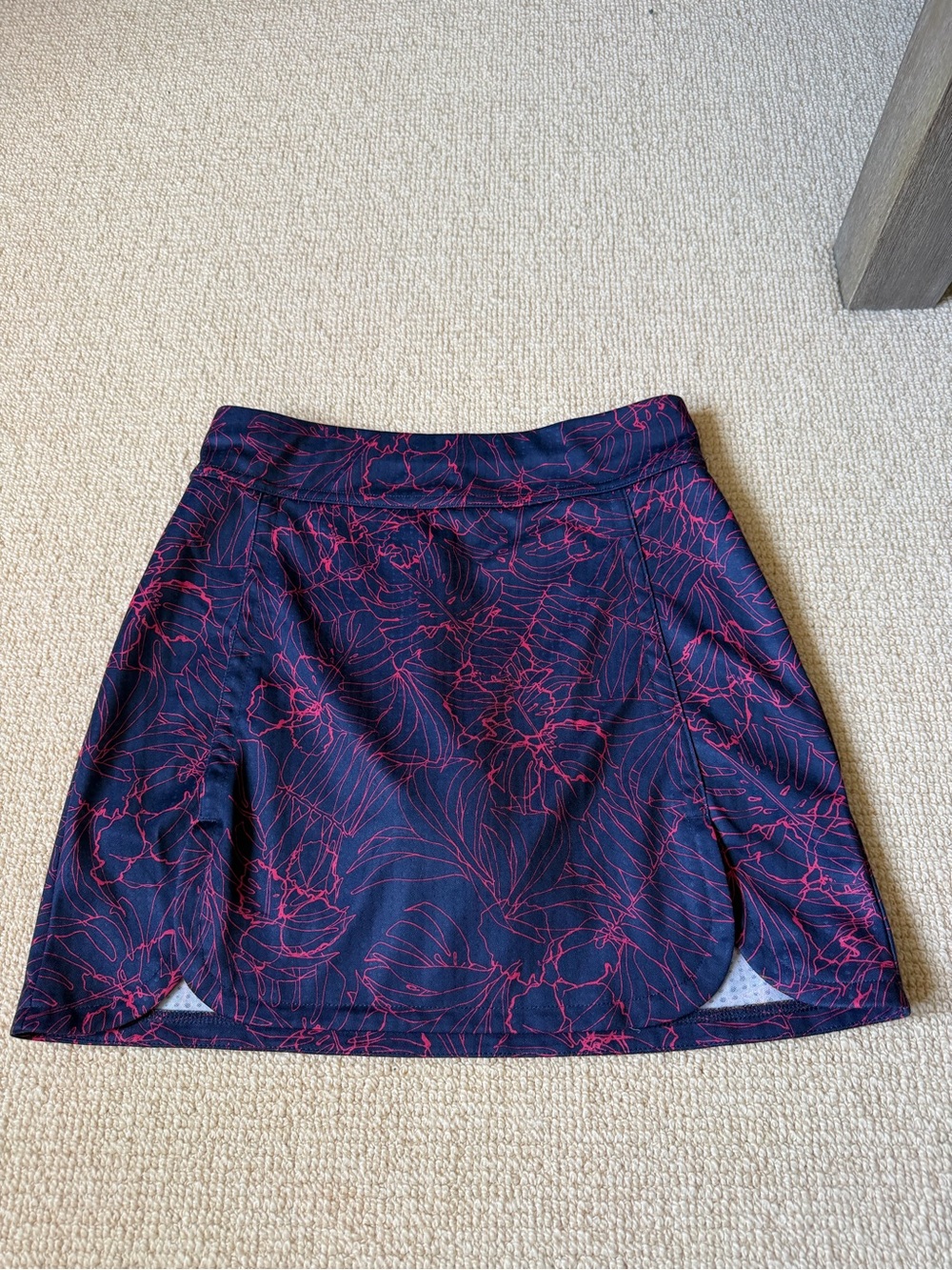 Callaway Navy Skort with Pink Floral Line Print